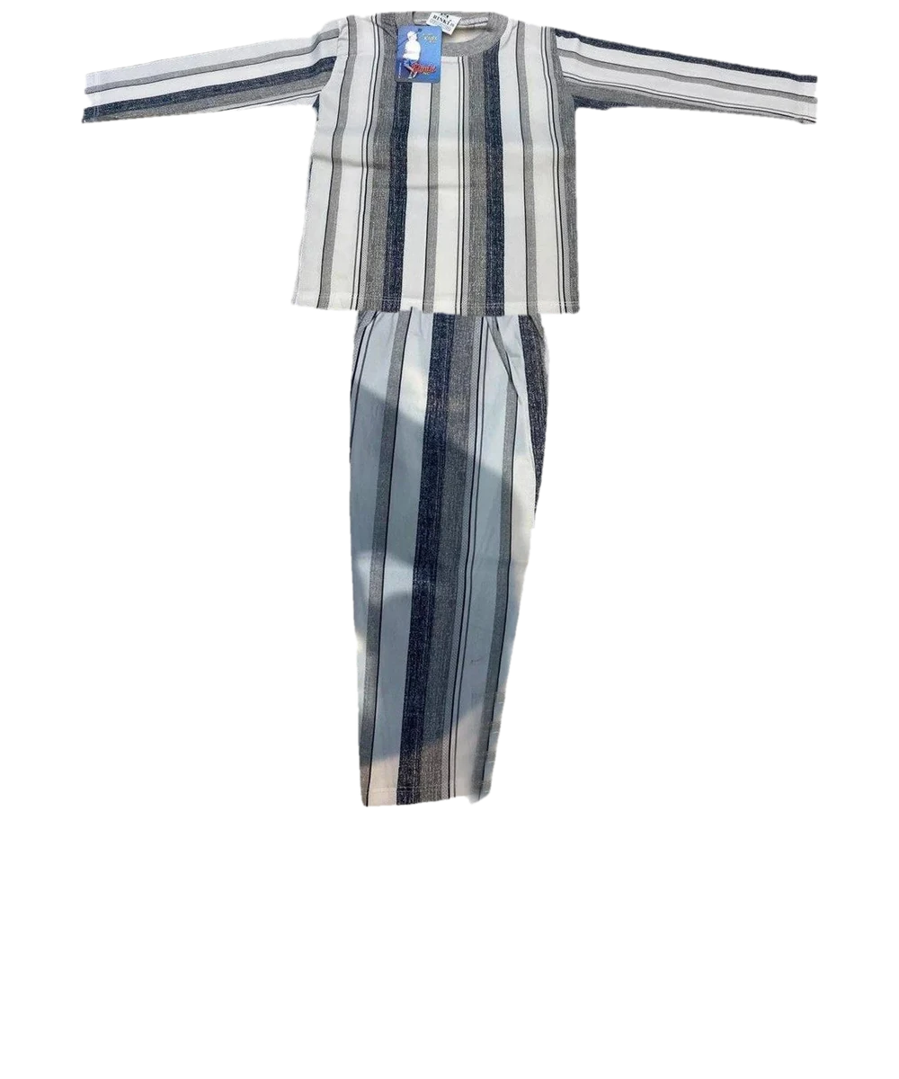 Kids Striped T-Shirt & Pant Set on a hanger