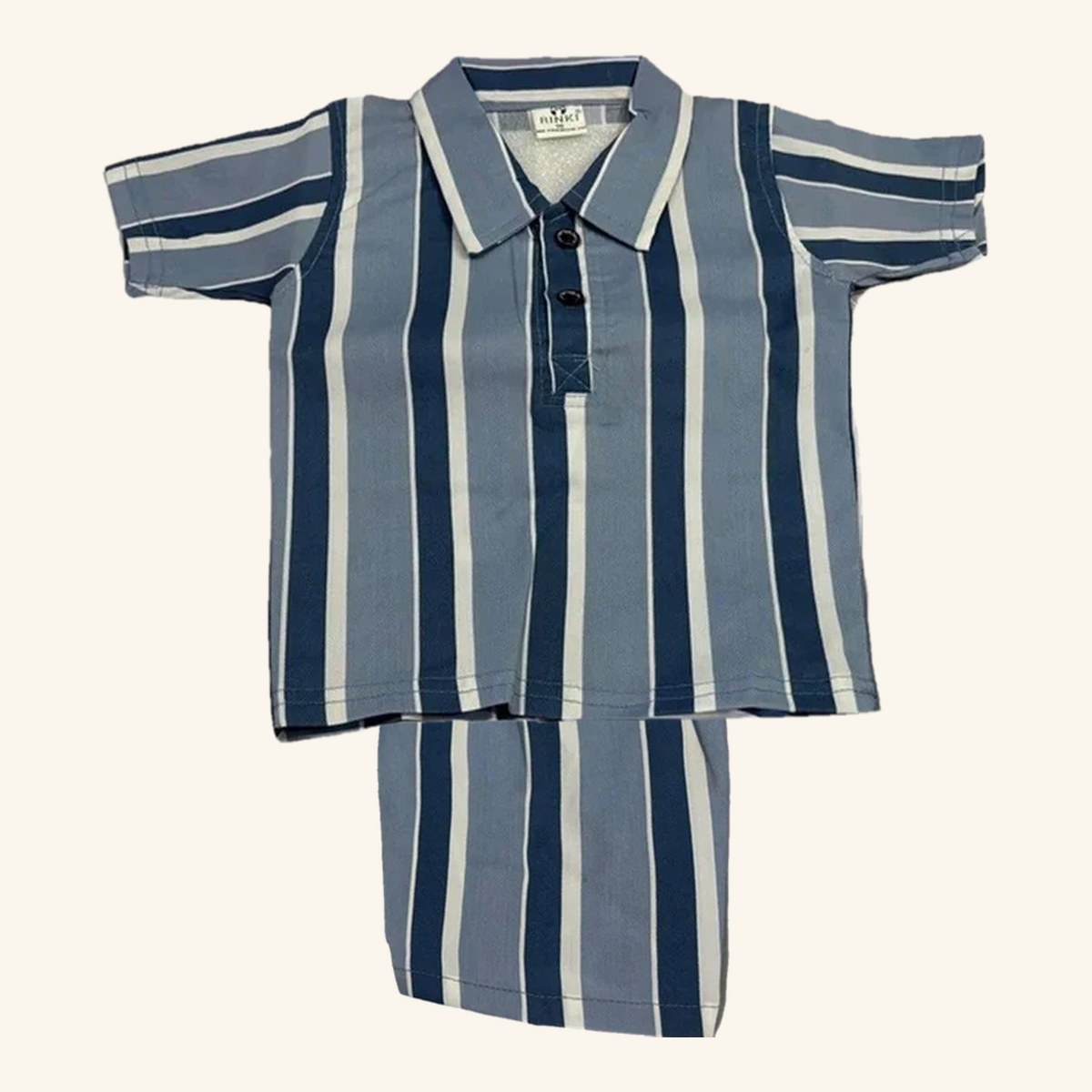 Kids Striped Shirt & Shorts Set, front
