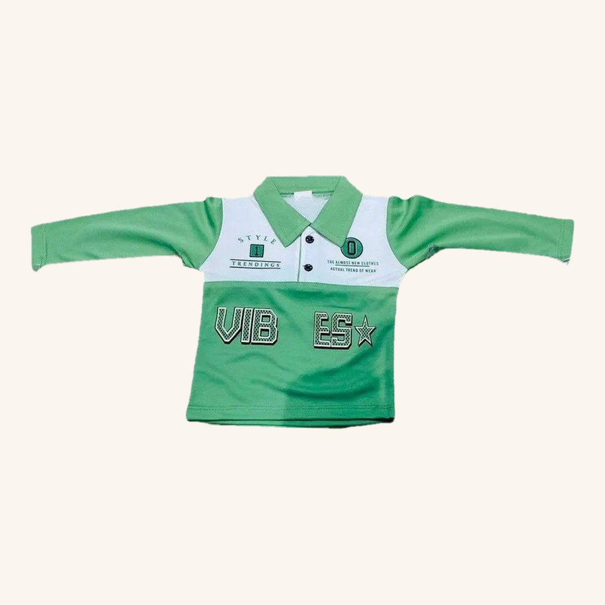 Kids Full-Sleeve Polo T-Shirt & Pant Set, front