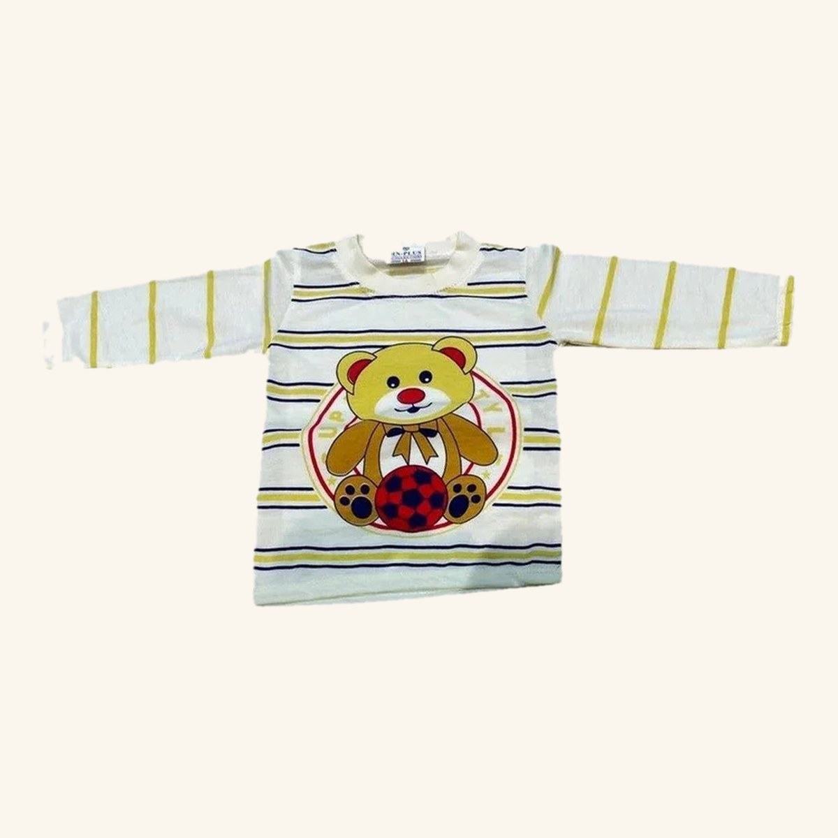 Kids Teddy Stripe T-Shirt & Pant Set, front